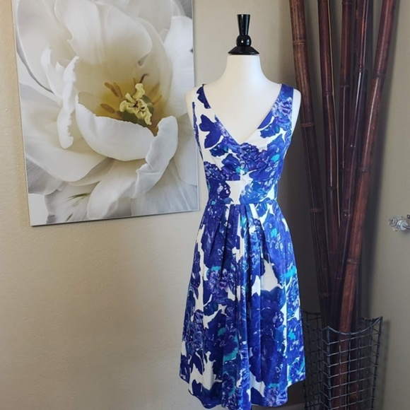 Suzi Chin for Maggy Boutique Dresses & Skirts - Suzi Chin ~ Blue and Purple Floral Dress ~ Size 6
